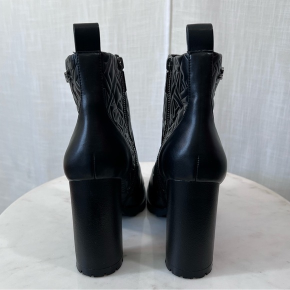 Karl Lagerfeld Ankle Boots Paris Petria Logo Quilted Square Toe Heeled Size 9.5 - Picture 9 of 10